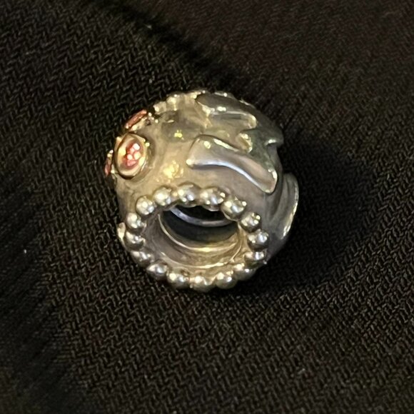 Pandora Mom Charm – Sterling Silver, 14K Gold & Pink CZ Flower – Retired - Picture 5 of 7